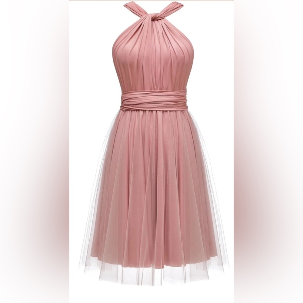 Short Infinity Bridesmaids Dresses with Bandeau Tulle